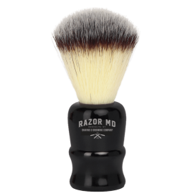 RAZOR MD Black Handle Travel Shave Brush (Synthetic Hair)