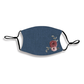 Denim Floral Desin Face Mask