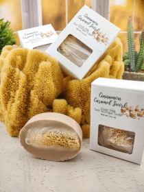 Cinnamon Caramel Swirl goats milk sea sponge soap