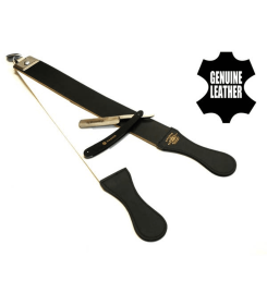 Barber Men's Old Fashion Solid Straight Razor + Shaping Stro