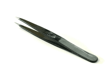 Eyebrow Multi Purpose Tweezers Pointed Tip Black Color Stainless