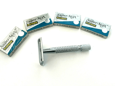 Old Fashion Vintage Barber Grooming Shaving Classic Safety Razor + Double Edge Razor Blades