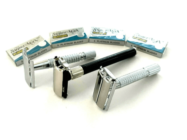 Old School Old Timers Classic Safety Razors Men's Gift Set W/20pcs Double Edge Razor Blades