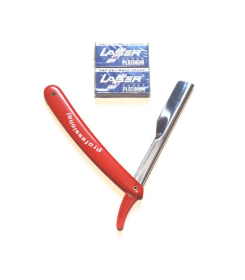 Single Edge Old School Red Safety Handle Plus Razor Blades Set