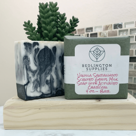 Vanilla Sandalwood Scented Goats Milk Soap with Activated Ch