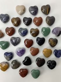 Assorted Gemstone Hearts | CASE Lot | 25-30mm | 50 pc.