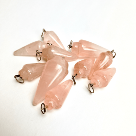 Rose Quartz Cone Pendants