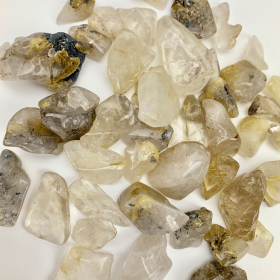 Rutilated Quartz | Golden Rutiles | Tumbled  | 100 Grams | 15-25mm | Brazil