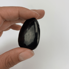 Shungite Tumbled Stone 2 Side Drilled Pendant