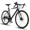 A28320R 700c Ecarpat Road Bike, 16-Speed L-TWOO Disc Brakes, Light Weight Aluminum Frame ,Racing Bike City Commuting Road Bicycle for Men Women