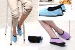 Pure Color Slipper Socks 4 Pairs Non-skid Breathable Thin Socks for Spring Summer