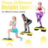 Adjustable Workout Aerobic Stepper in Fitness & Exercise Step Platform Trainer Yellow Black with 4 Risers