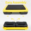 Adjustable Workout Aerobic Stepper in Fitness & Exercise Step Platform Trainer Yellow Black with 4 Risers