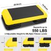 Adjustable Workout Aerobic Stepper in Fitness & Exercise Step Platform Trainer Yellow Black with 4 Risers