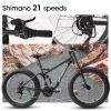 26309 MTB Bicycle  26 inch Mountain Bike,Full-Suspension 21 Speeds Drivetrain with Disc-Brake MTB Bicycle, 26*4" Fat tire Bike for Men or Women.