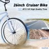 Single Speed Bicycles 26"Inch,Steel Frame, Wide Wheels for Stability, Rear Coaster Brakes,Multiple ColorsWomen's Beach Cruiser Bike