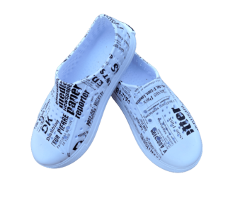 Design Water Shoes (Color: White Words, size: 8)