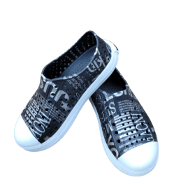 Design Water Shoes (Color: Black Words, size: 8)