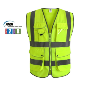 Reflective Safety Vest (Color: Neon Green, size: large)