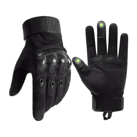 Tactical Military Airsoft Gloves for Outdoor Sports, Paintball, and Motorcycling with Touchscreen Fingertip Capability (Color: Black, size: large)