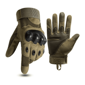 Tactical Military Airsoft Gloves for Outdoor Sports, Paintball, and Motorcycling with Touchscreen Fingertip Capability (Color: Green, size: X-Large)