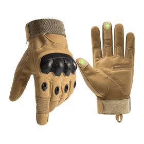 Tactical Military Airsoft Gloves for Outdoor Sports, Paintball, and Motorcycling with Touchscreen Fingertip Capability (Color: Tan, size: medium)