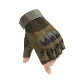 Tactical Military Fingerless Airsoft Gloves for Outdoor Sports, Paintball, and Motorcycling (Color: Green, size: medium)