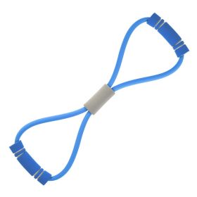 Foam Handle 8 Shape Elastic Band; Tension Band For Abdomen Waist Arm Leg Stretching; Fitness Training (Color: Blue)