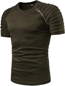 Men's Casual Shirt Short Sleeve Crewneck T Shirt Athletic Running Sport Gym Mens T Shirts (size: L)