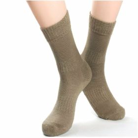 Men 2Pairs/Lot knee-high cotton keep warm thickening breathable cold-proof terry cushioned running military army fan outdoor sports socks L Size (size: S)