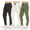 Mens 3 Pack Fleece Active Athletic Workout Jogger Sweatpants