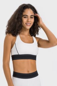 Contrast Sports Bra (Color: White)