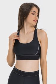 Contrast Sports Bra (Color: Black)