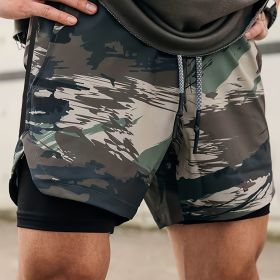 Versatile Summer Shorts with Zipper Pocket for Your Ultimate Workout (Color: Army Green Camouflage)