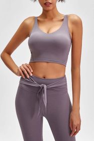 Scoop Back Sports Bra (Color: Lavender)