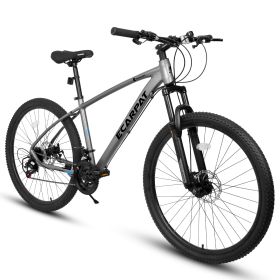 2757 MTB Bike 27 inch Mountain Bike 21 Speeds, Suspension Fork, Aluminum Frame Disc-Brake for Men Women Mens MTB Bicycle Adlut Bike (Color: GRAY)