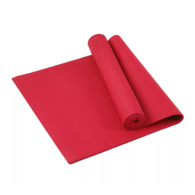 Yoga Mat with Carrying Strap for Yoga, Pilates, and Floor Exercises (Color: Red)