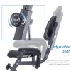 Folding Exercise Bike, Fitness Upright and Recumbent X-Bike with 10-Level Adjustable Resistance, Arm Bands and Backrest